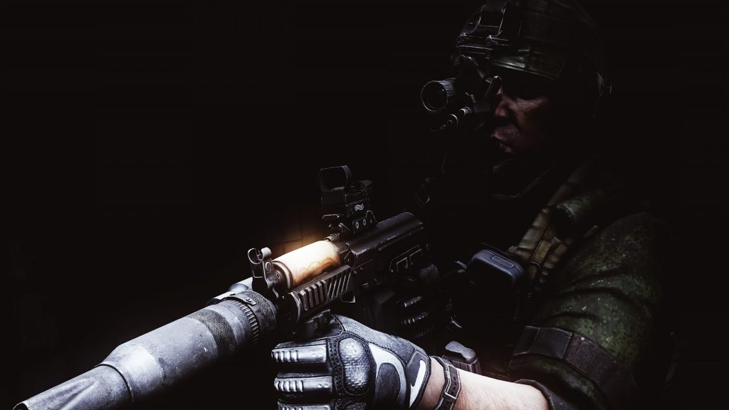 Soldier Aiming Gun - EFT Wallpaper